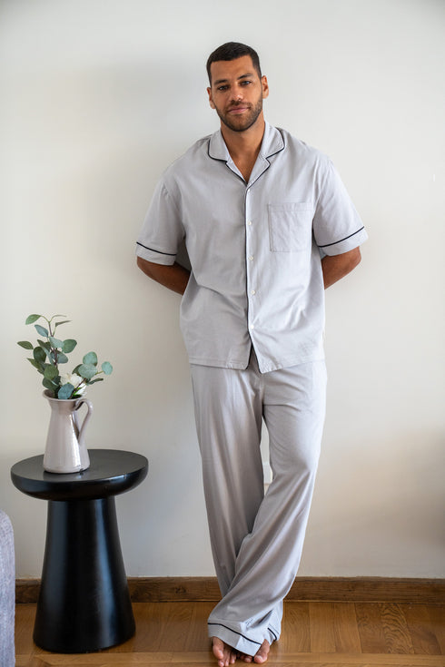 Men summer pajama set Grey T-shirt + Pants